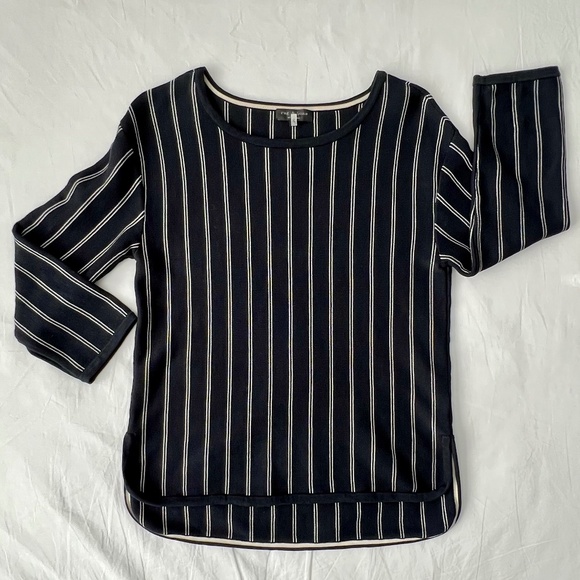 Rag & Bone Striped Knit Sweater Top Sailor Chic Dark Blue & White Women's Small - Picture 5 of 9